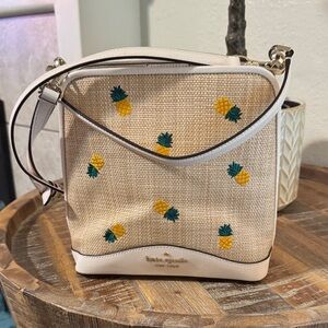 Kate Spade Beige and Yellow Pineapple Crossbody Bag